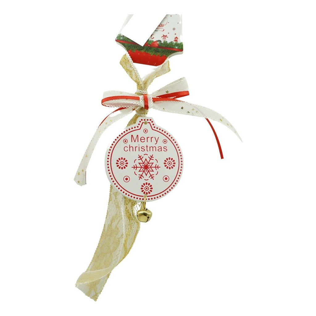 Ornament de brad medalion, Flippy, alb, lemn, 25 cm - vivimall.ro