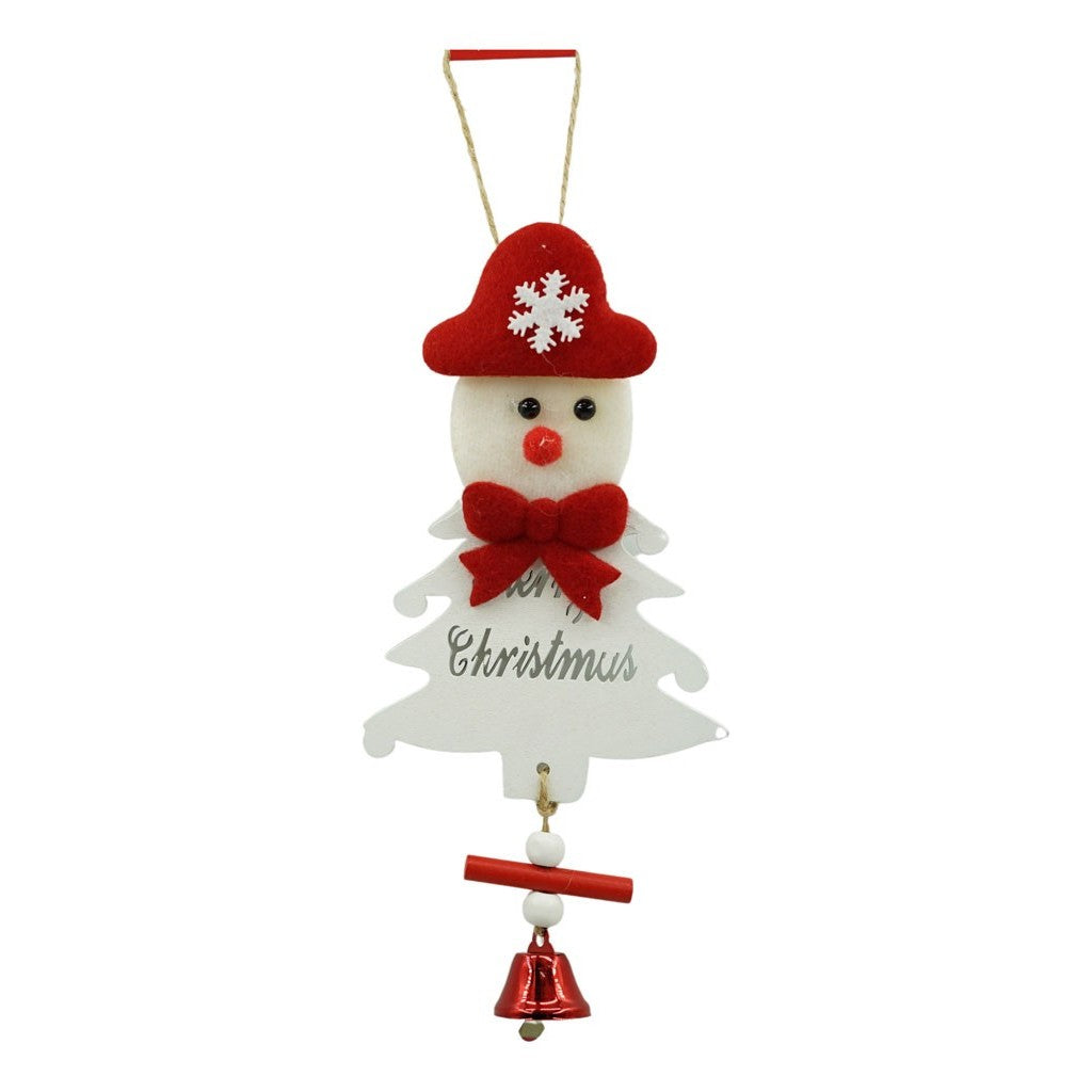 Ornament de brad om de zapada, Flippy, alb, lemn, 20 cm - vivimall.ro