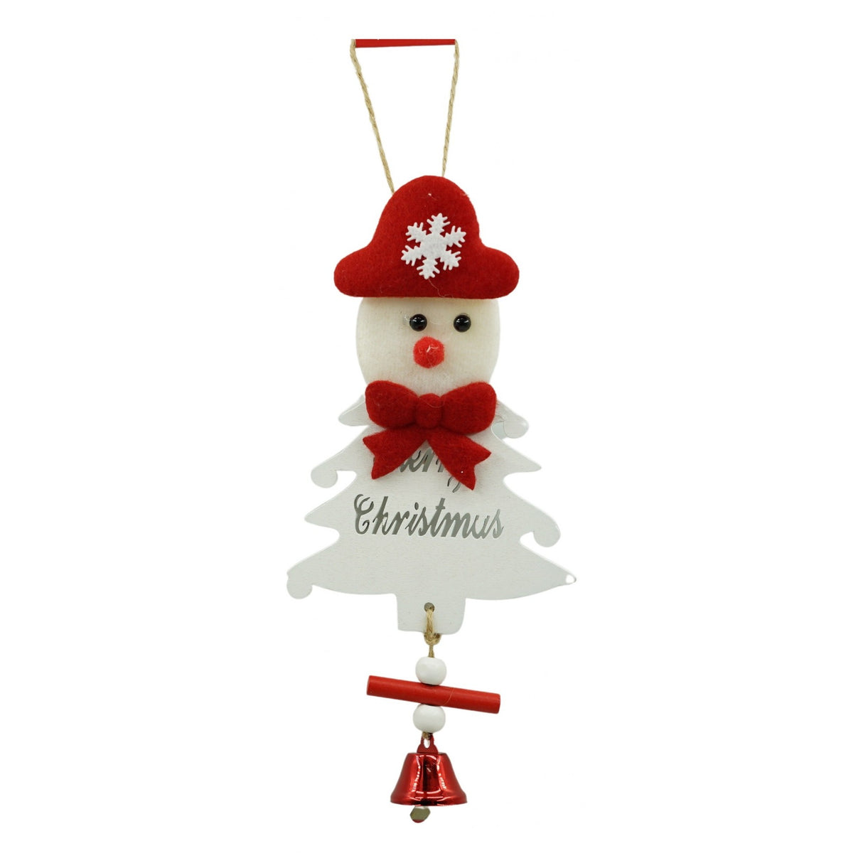 Ornament de brad om de zapada, Flippy, alb, lemn, 20 cm - vivimall.ro