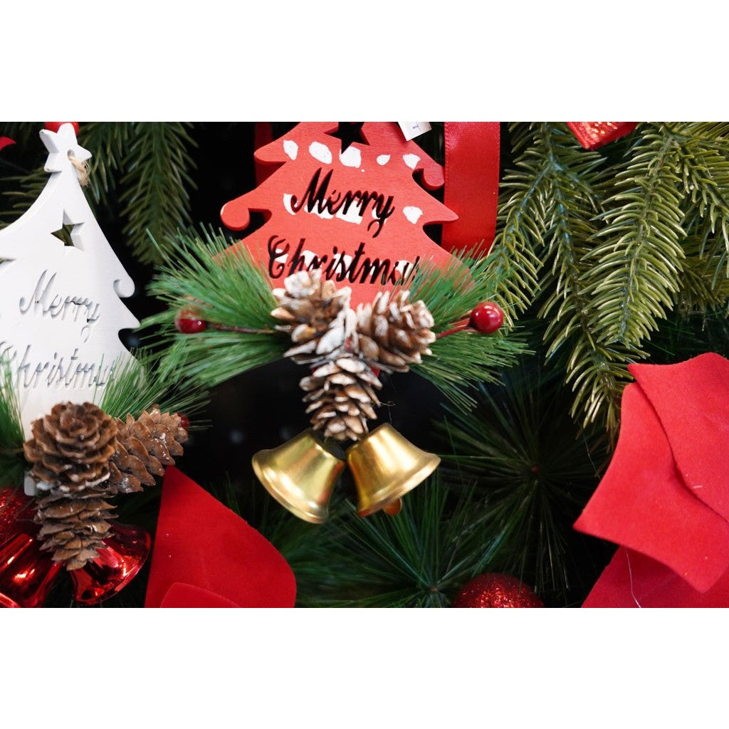 Ornament de brad pom de craciun, Flippy, alb, lemn, 17 cm - vivimall.ro