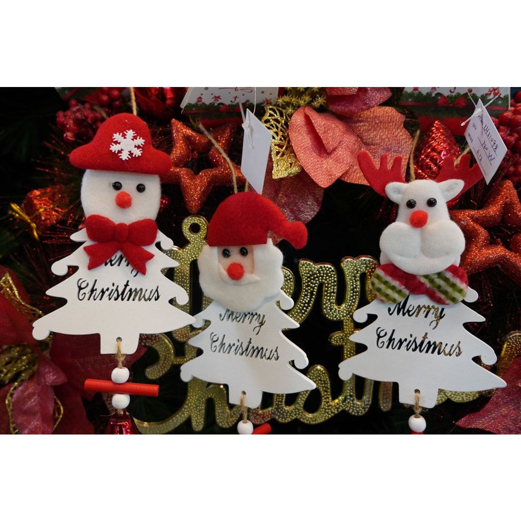 Ornament de brad ren, Flippy, alb, lemn, 20 cm - vivimall.ro