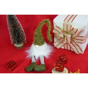 Ornament de Craciun spiridus, Flippy, verde/alb, textil, 52 cm - vivimall.ro