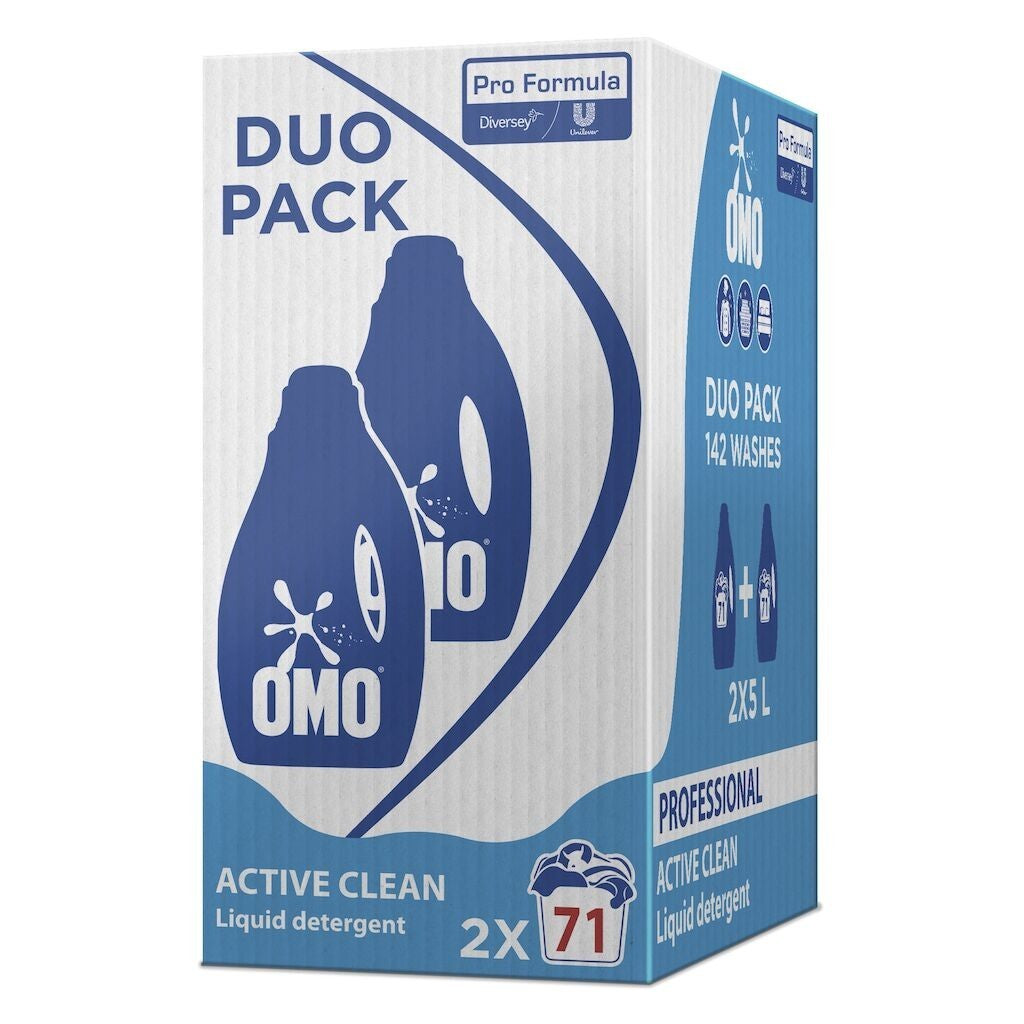 Pachet OMO Professional Active Clean – Detergent Lichid Rufe, 2×5 L - vivimall.ro