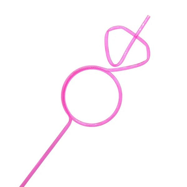 Pai de Plastic, Vivimall, Model Inel cu Diamant, Tematica Nunta, Diametru 0.5 cm, Roz/Alb - vivimall.ro