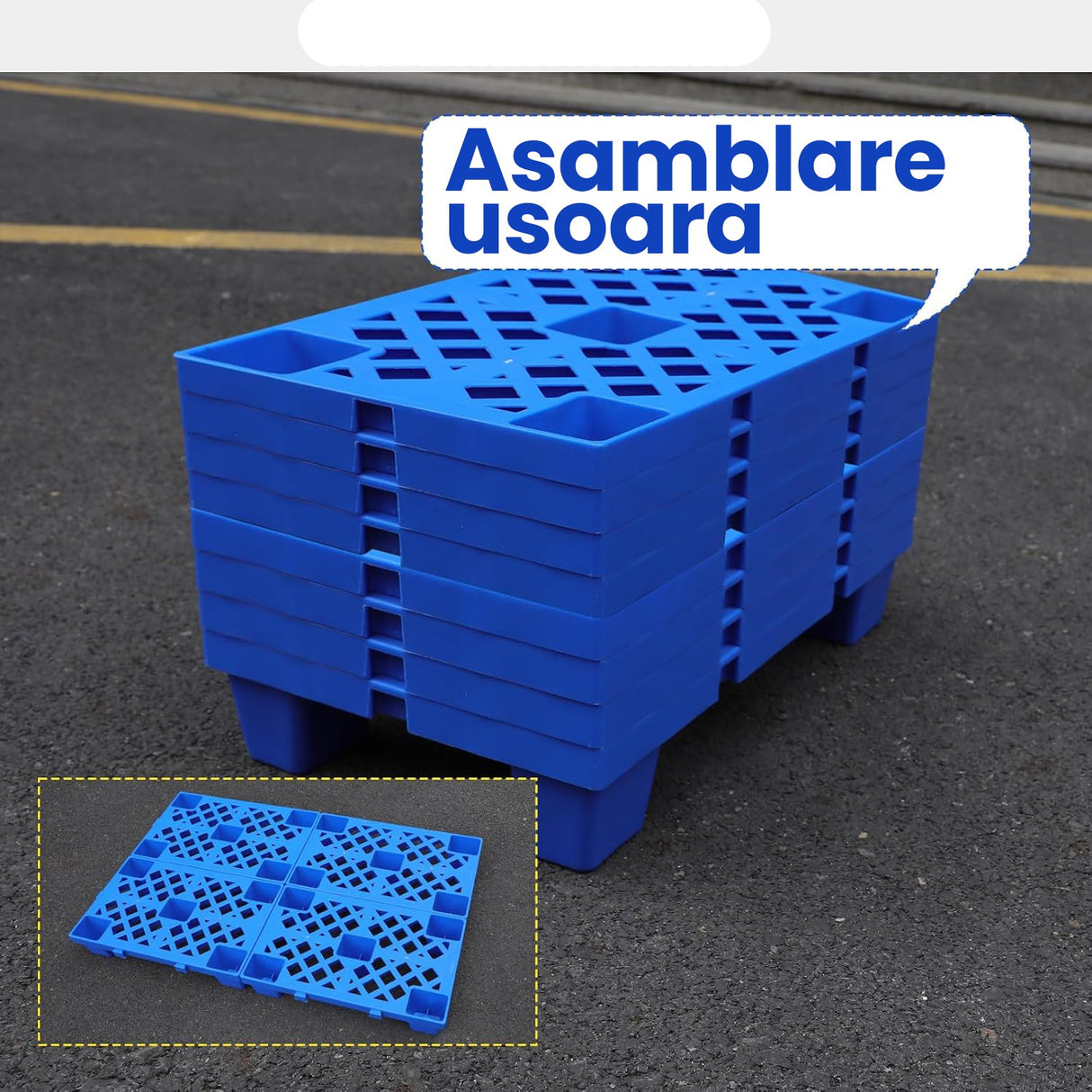 Baza cu 5 picioare robuste a paletului Flippy 40x40x10 cm, compatibil stivuitor