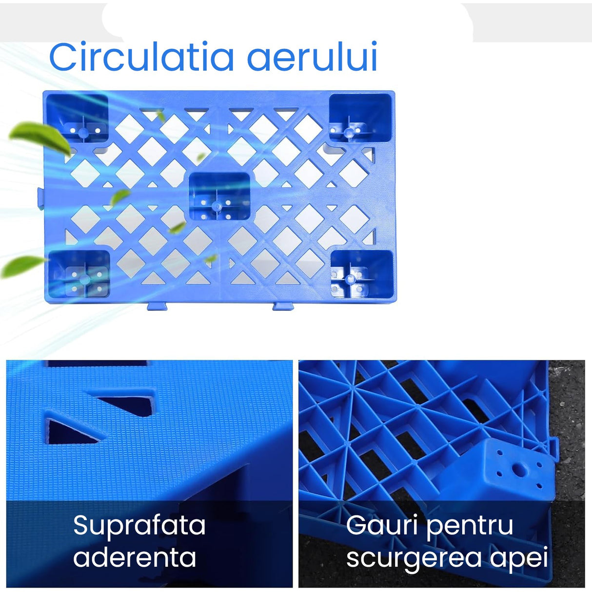 Palet logistică Flippy 40x40x10 cm în mediu de depozit, compatibil transpalet standard