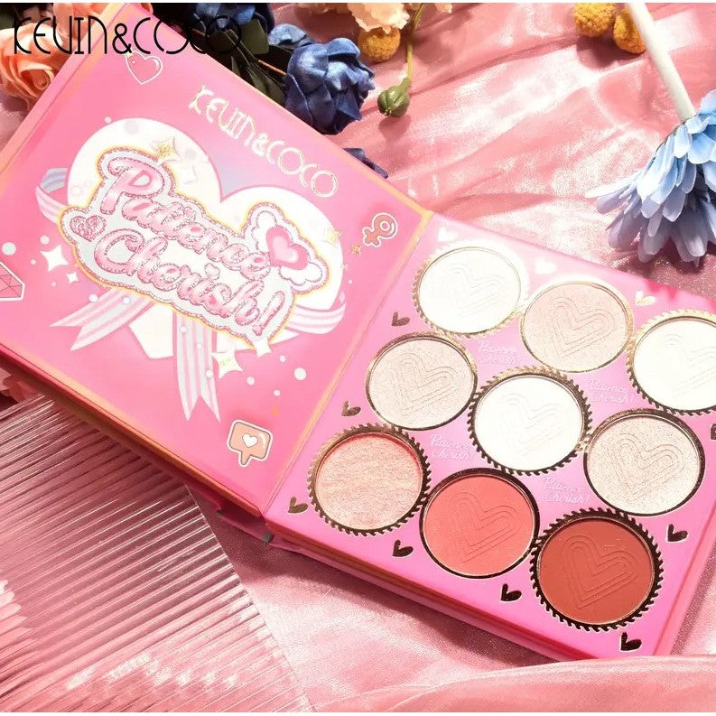 Paleta de Farduri Kevin&Coco, 59 culori, Stil Carte, 3 Straturi, Pudra Compacta, Clasic, Fara Sulfati, 14 x 14 cm, 80 g, multicolor - vivimall.ro