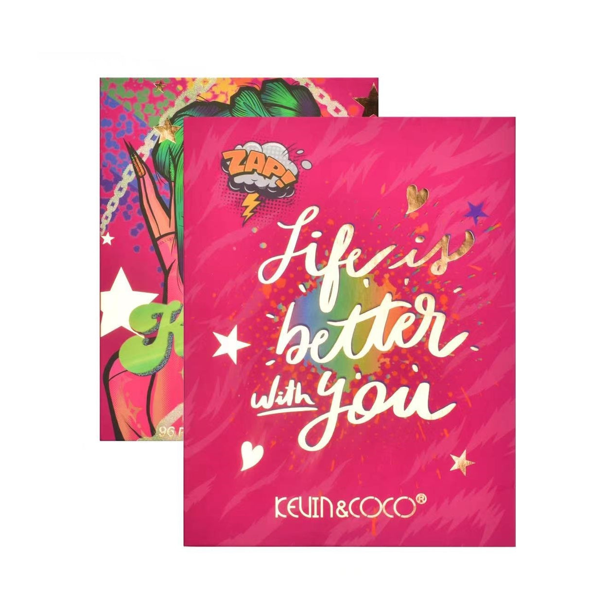 Palete de Machiaj, KEVIN & COCO, Modern Girl, Fard de Pleoape, 96 culori, 18.5 x 24 cm - vivimall.ro