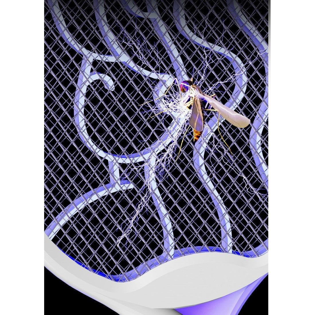 Paleta Electrica pentru Tantari, Muste si Tantari 2in1, Vivimall, Reincarcabila, Incarcare USB, 2600V, Plastic, Casa si Gradina, Anti-insecte, Stand, 23x51 cm, Alb - vivimall.ro