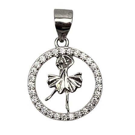 Pandantiv Argint 925 Balerina in Cerc - vivimall.ro