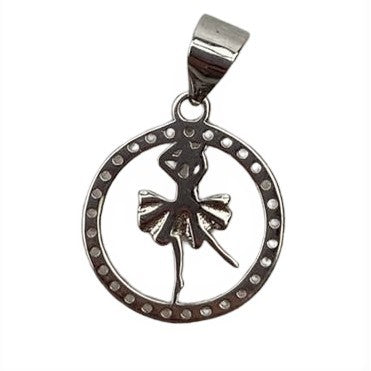 Pandantiv Argint 925 Balerina in Cerc - vivimall.ro