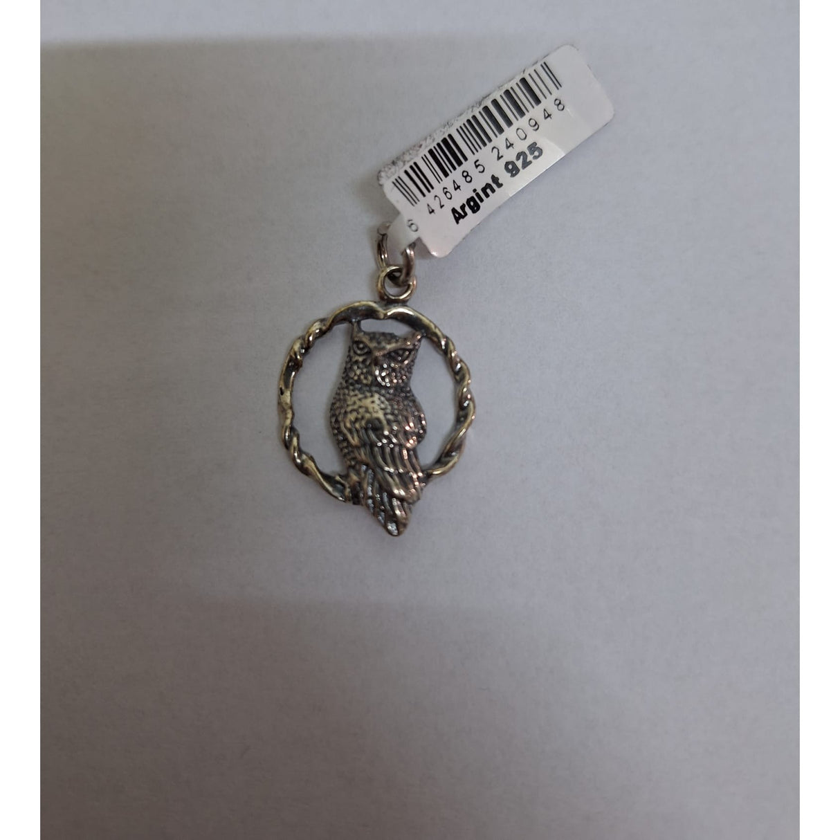 Pandantiv Argint 925 Bufnita pe Creanga Rotunda - vivimall.ro