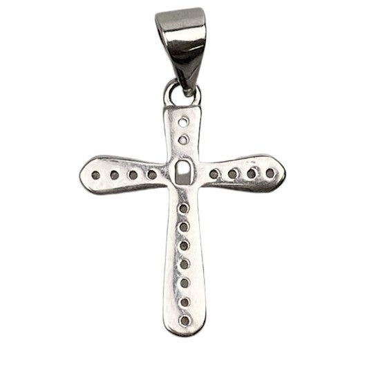 Pandantiv Argint 925 Cruce Rodiata cu Zirconii - vivimall.ro