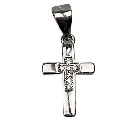 Pandantiv Argint 925 Cruciulita Rodiata cu Pietre - vivimall.ro