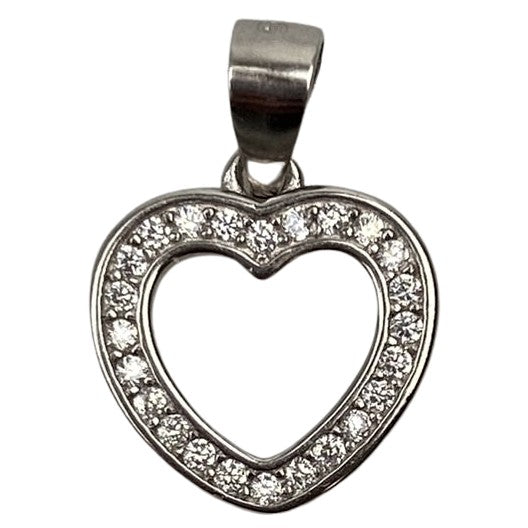 Pandantiv Argint 925 Inima Contur cu Pietre - vivimall.ro