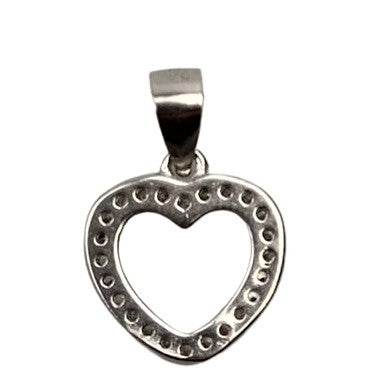 Pandantiv Argint 925 Inima Contur cu Pietre - vivimall.ro