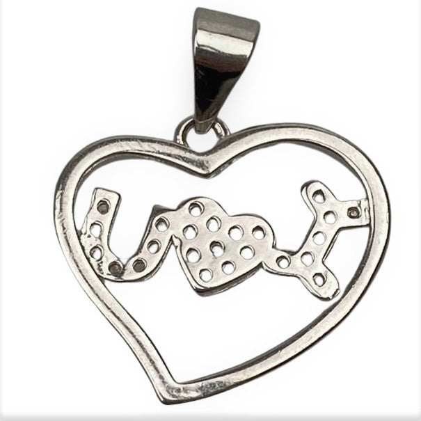 Pandantiv Argint 925 Inima I love u - vivimall.ro