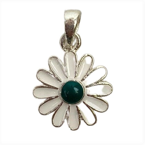 Pandantiv Argint 925, Margareta cu Email Verde - vivimall.ro