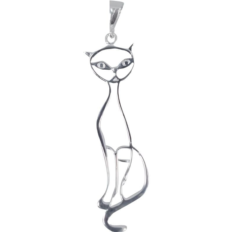 Pandantiv Argint 925, Model Pisica Contur - vivimall.ro