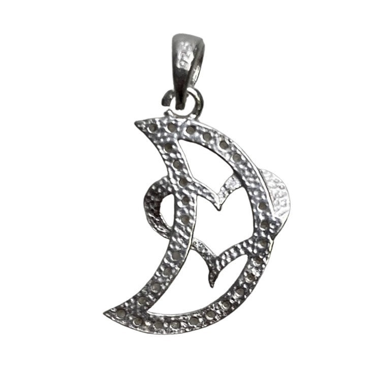 Pandantiv Argint 925 Semiluna cu Inima - vivimall.ro