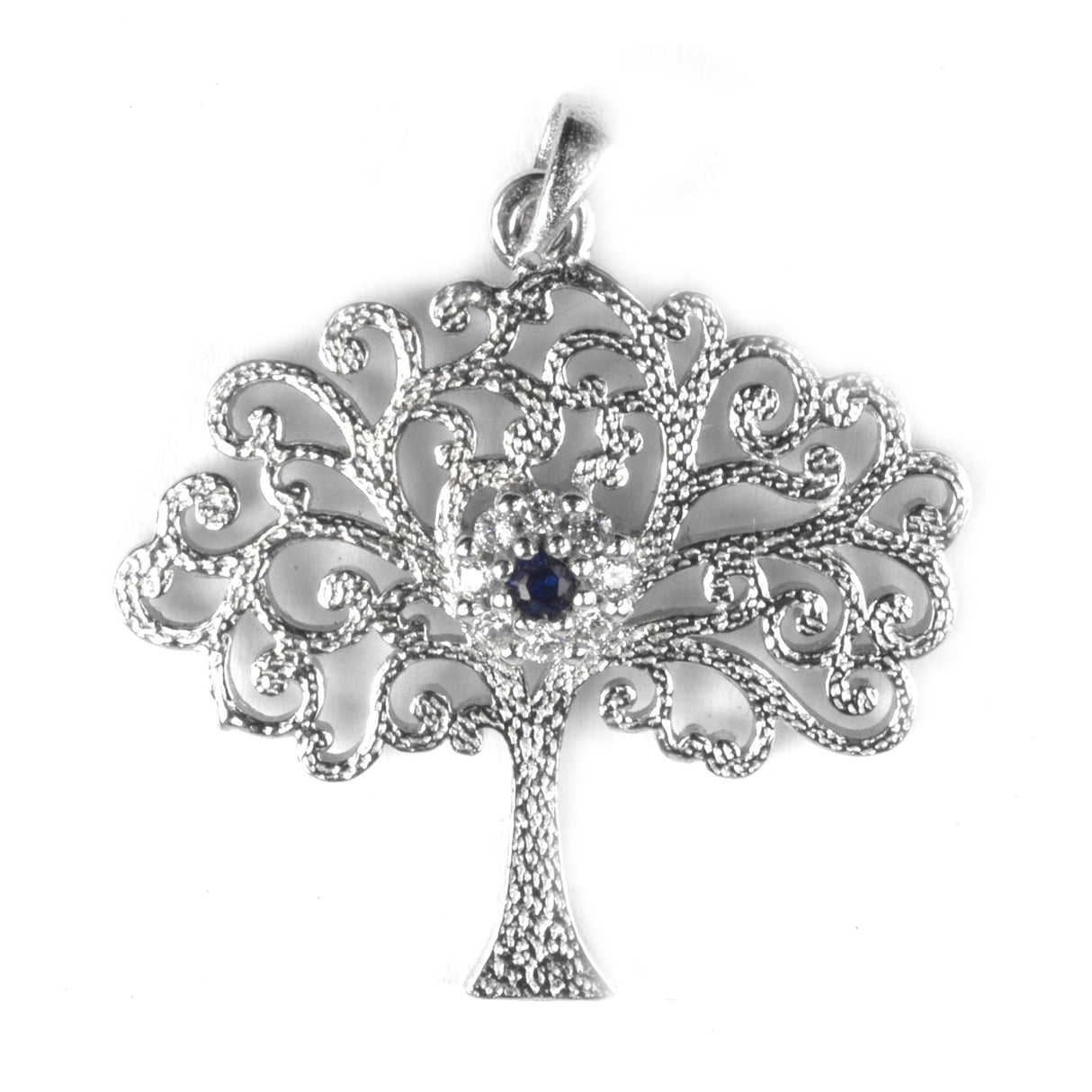 Pandantiv din Argint 925 Copac cu pietre rodiat - vivimall.ro