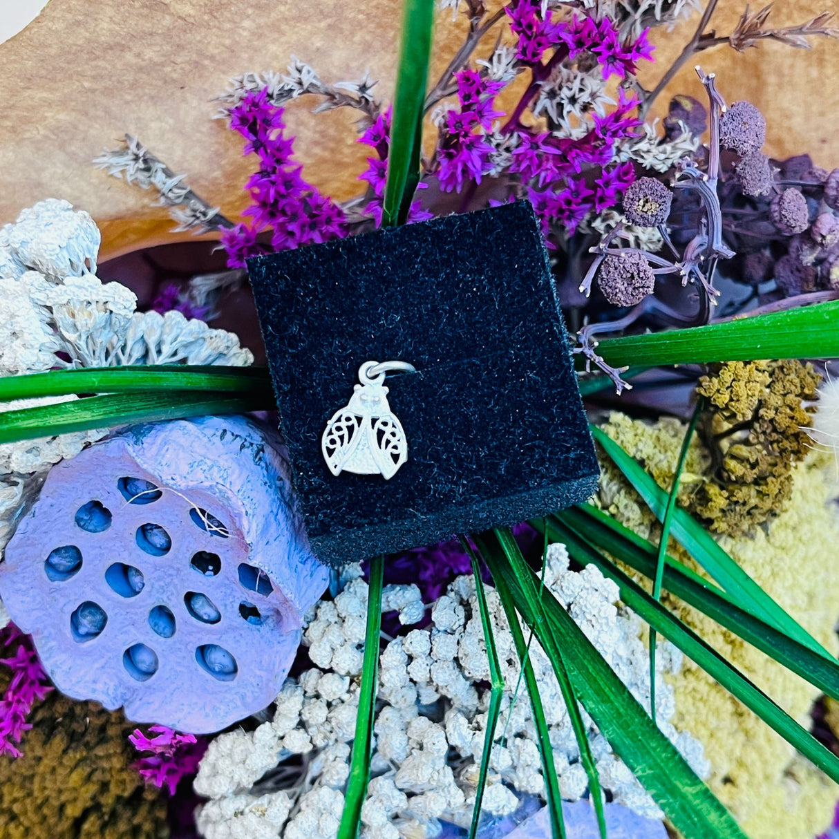 Pandantiv din Argint 925 Jolie Silver, Model Buburuza Filigran, 17 x 10 mm, 0.6 g - vivimall.ro