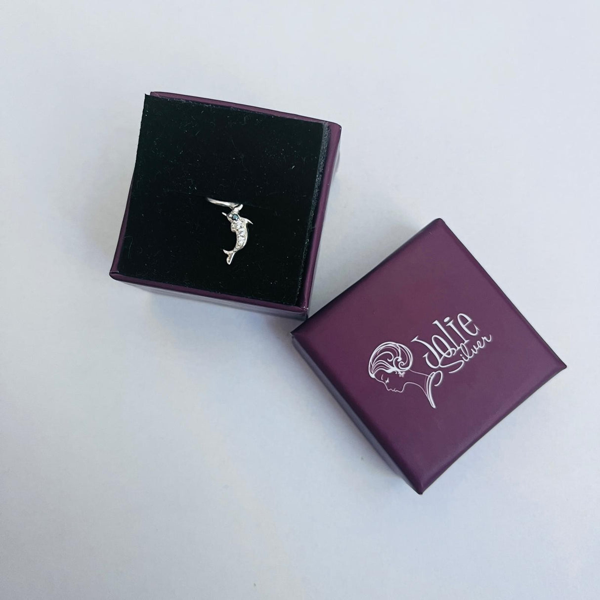 Pandantiv din Argint 925 Jolie Silver, Model Delfin cu Zirconii, 17 x 5 mm, 0.5 g - vivimall.ro