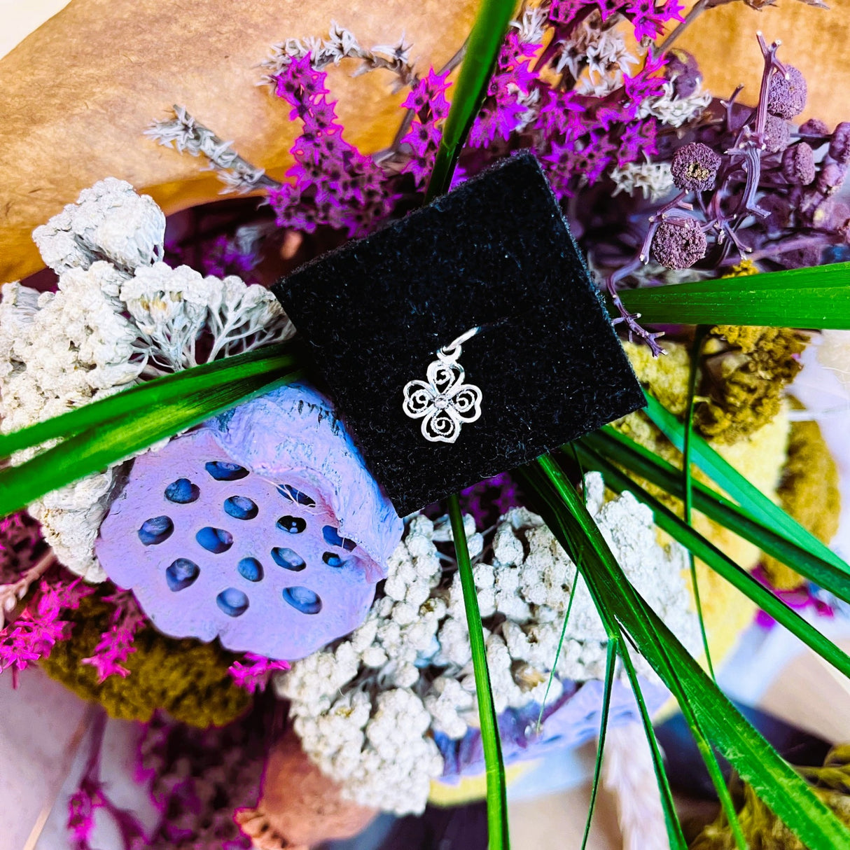 Pandantiv din Argint 925 Jolie Silver, Model Floare Filigran, 17 x 10 mm, 0.6 g - vivimall.ro