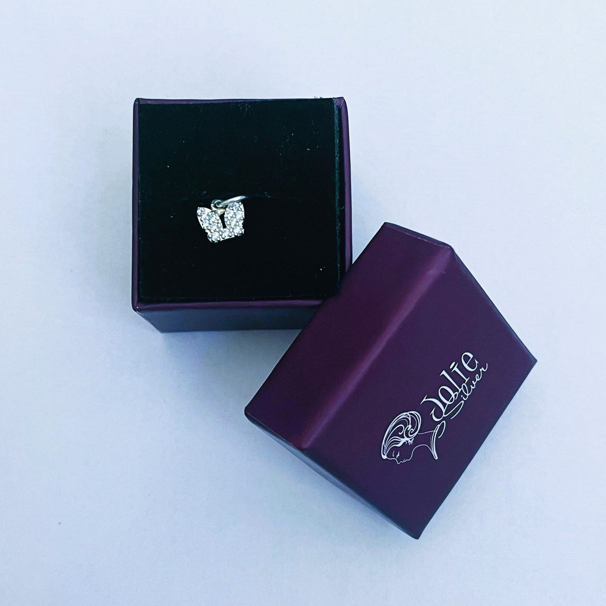 Pandantiv din Argint 925 Jolie Silver, Model Fluturas cu Zirconii, 8 x 8 mm, 0.5 g - vivimall.ro