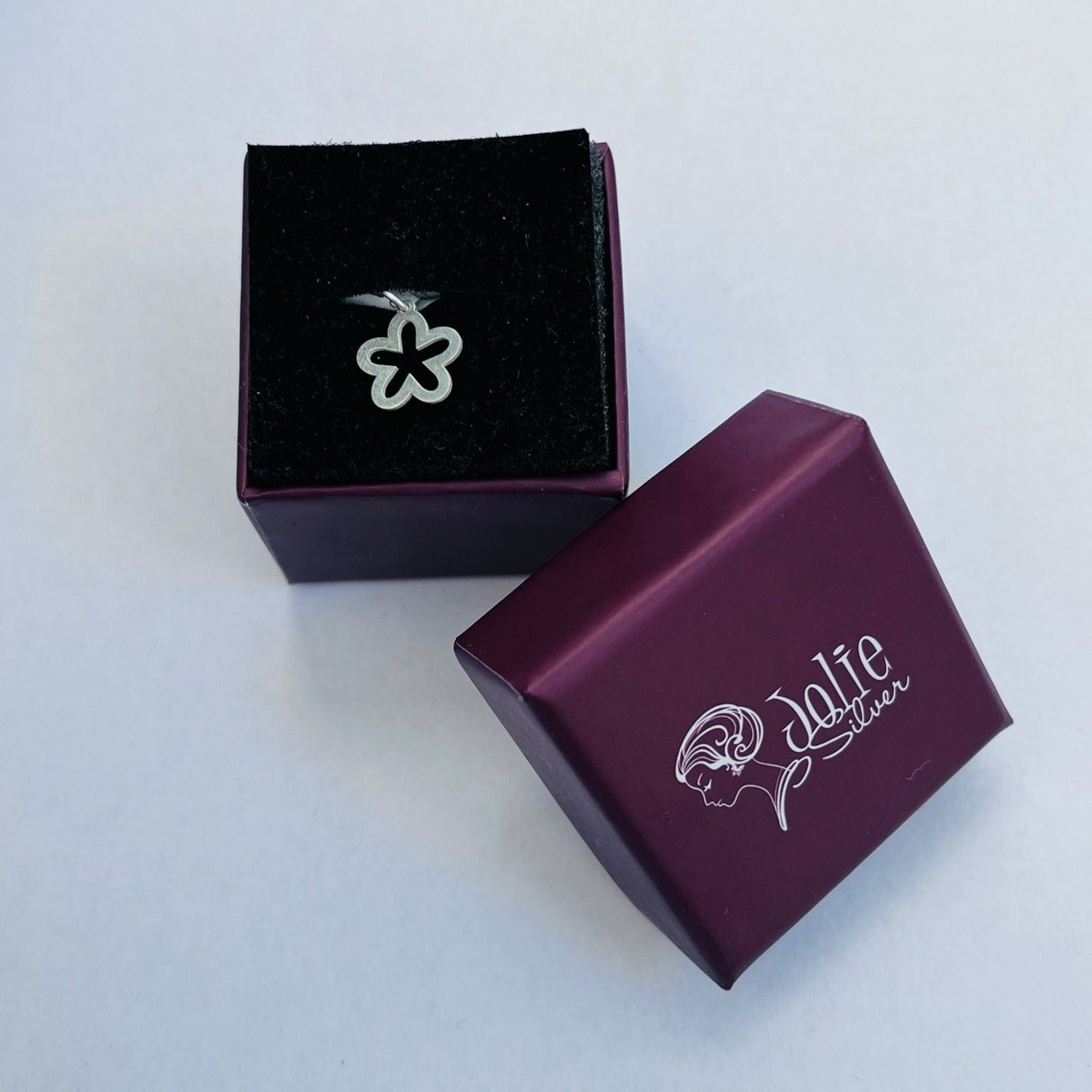 Pandantiv din Argint 925 Jolie Silver, Model Floare contur, 15 x 10 mm, 0.5 g - vivimall.ro