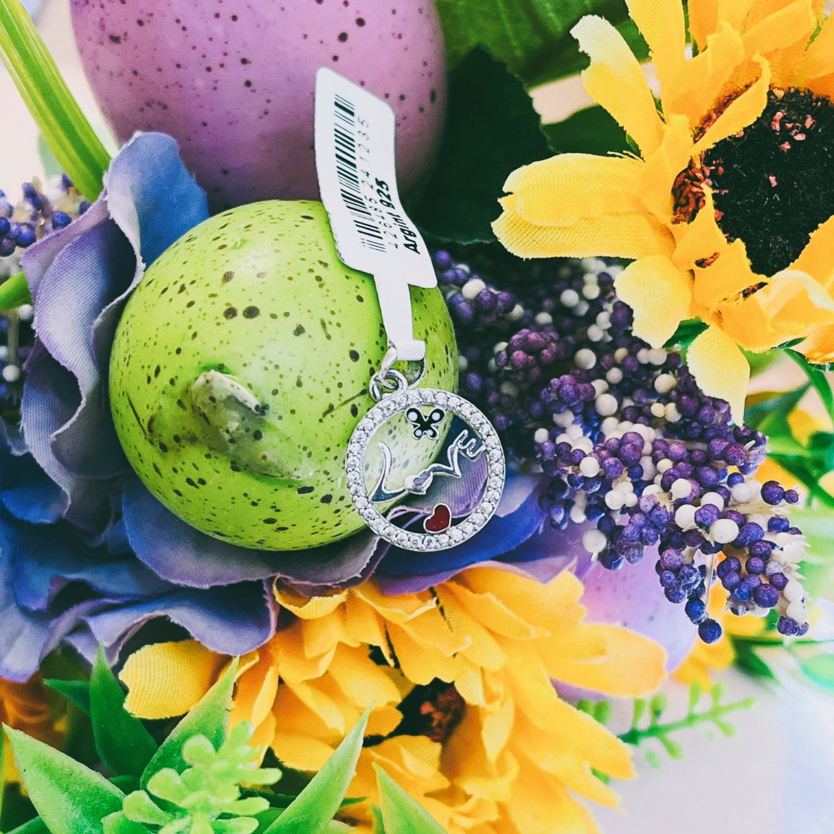 Pandantiv din Argint 925 Jolie Silver, Model Love cu Inima si Fluture, 15 x 15 mm, 1.1 g - vivimall.ro