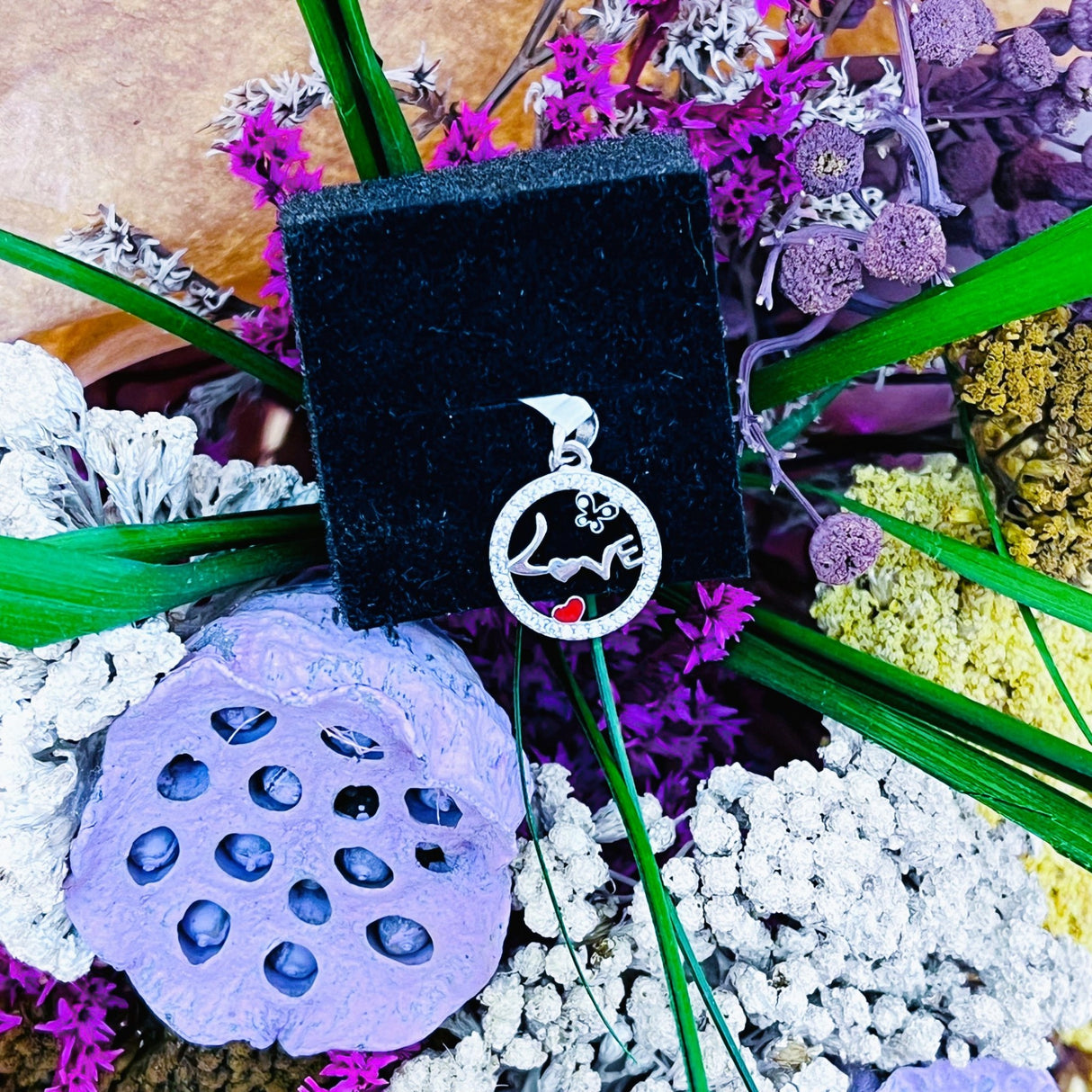 Pandantiv din Argint 925 Jolie Silver, Model Love cu Inima si Fluture, 15 x 15 mm, 1.1 g - vivimall.ro