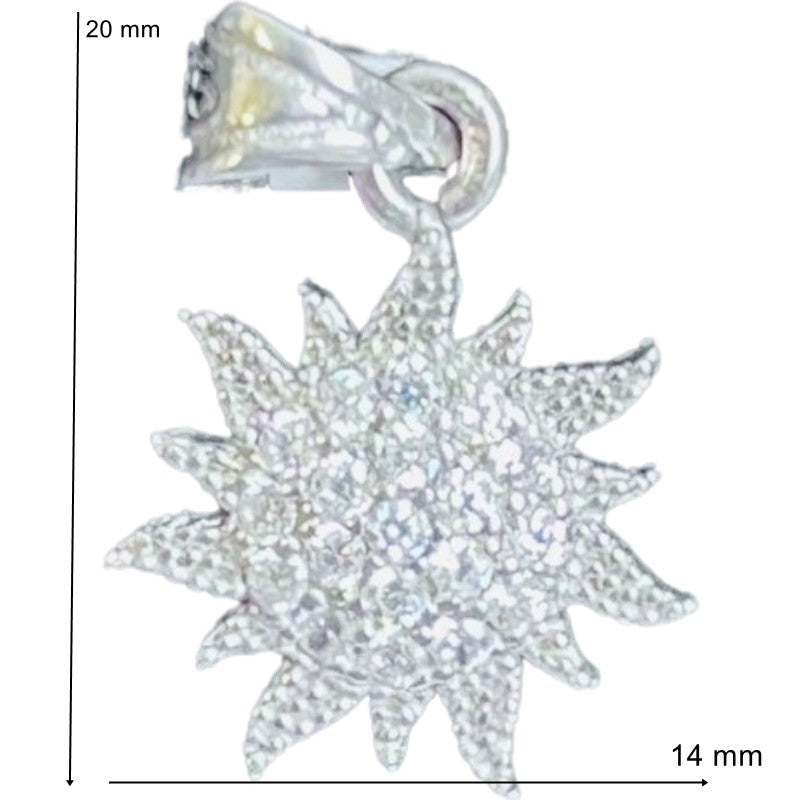 Pandantiv din Argint 925 Jolie Silver, Model Soare cu Zirconii, 20 x 14 mm, 1.8 g - vivimall.ro