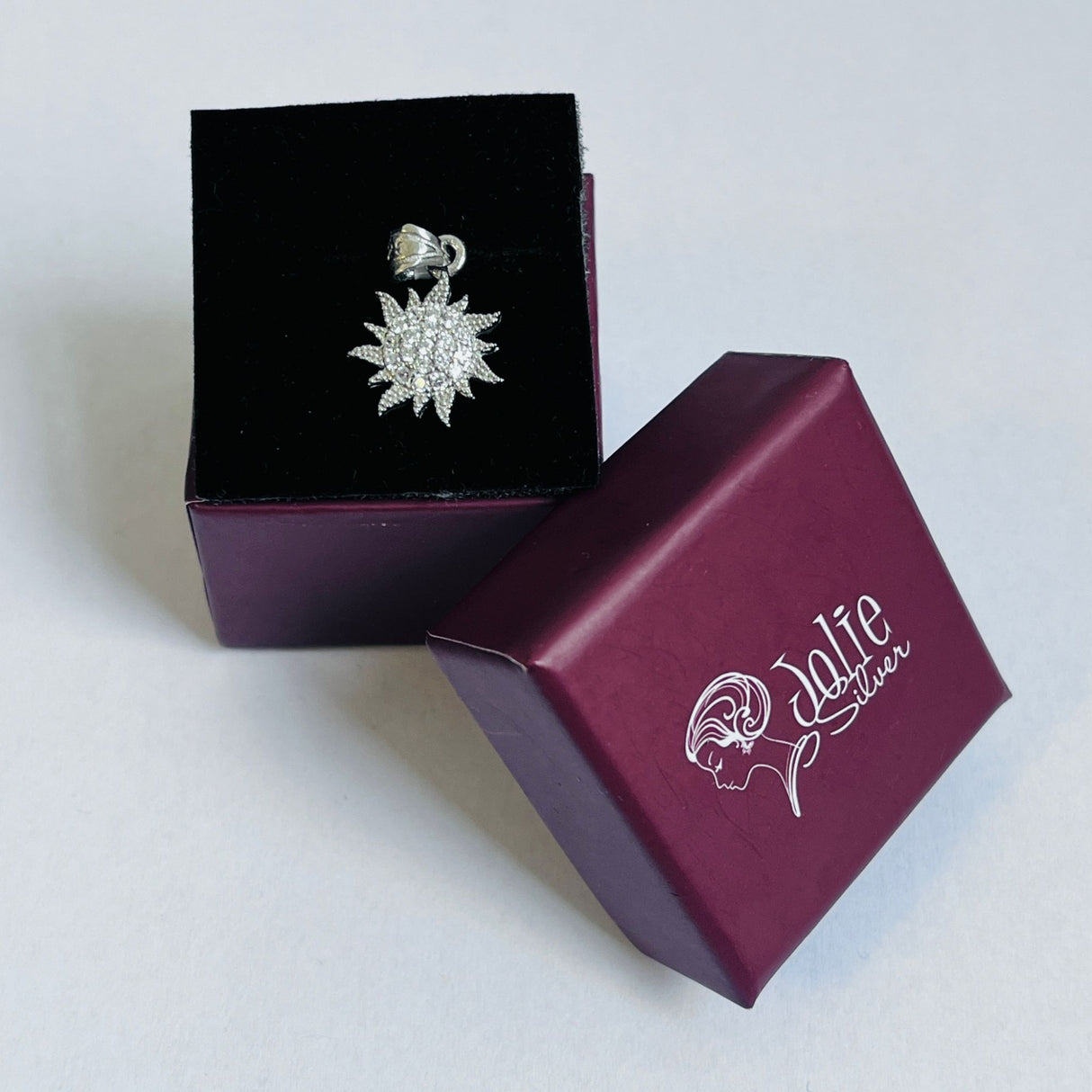 Pandantiv din Argint 925 Jolie Silver, Model Soare cu Zirconii, 20 x 14 mm, 1.8 g - vivimall.ro