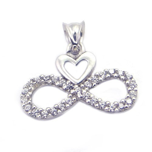 Pandantiv Infinit cu Inima, Argint 925, 1.5 cm x 2 cm - vivimall.ro