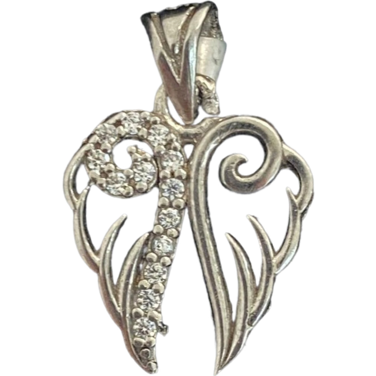 Pandantiv, Jolie Silver, Argint 925, Model 2 Aripi cu Zirconii, 19 x 16 mm, 1.8 g - vivimall.ro