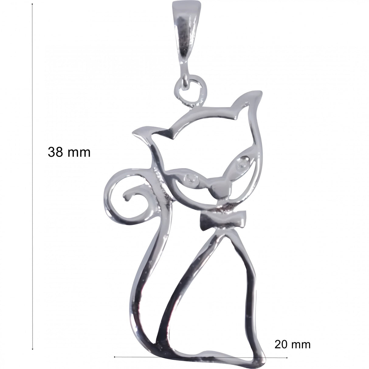 Pandantiv, Jolie Silver, Argint 925, Model Fancy Cat, 38 x 20 mm, 2.4 g - vivimall.ro