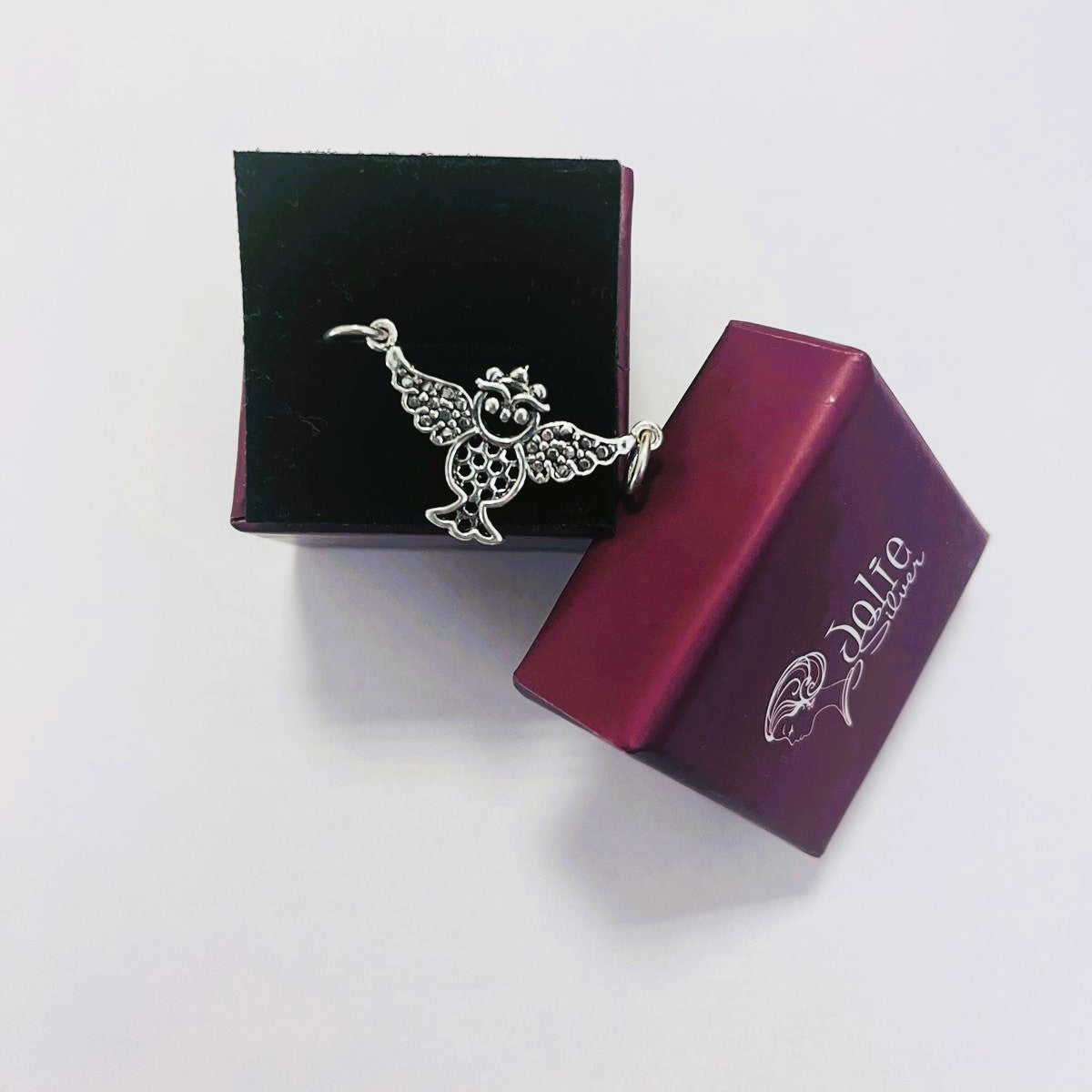 Pandantiv, Jolie Silver, Argint 925, Model Bufnita Patinata, 30 x 15 mm, 2.4 g - vivimall.ro