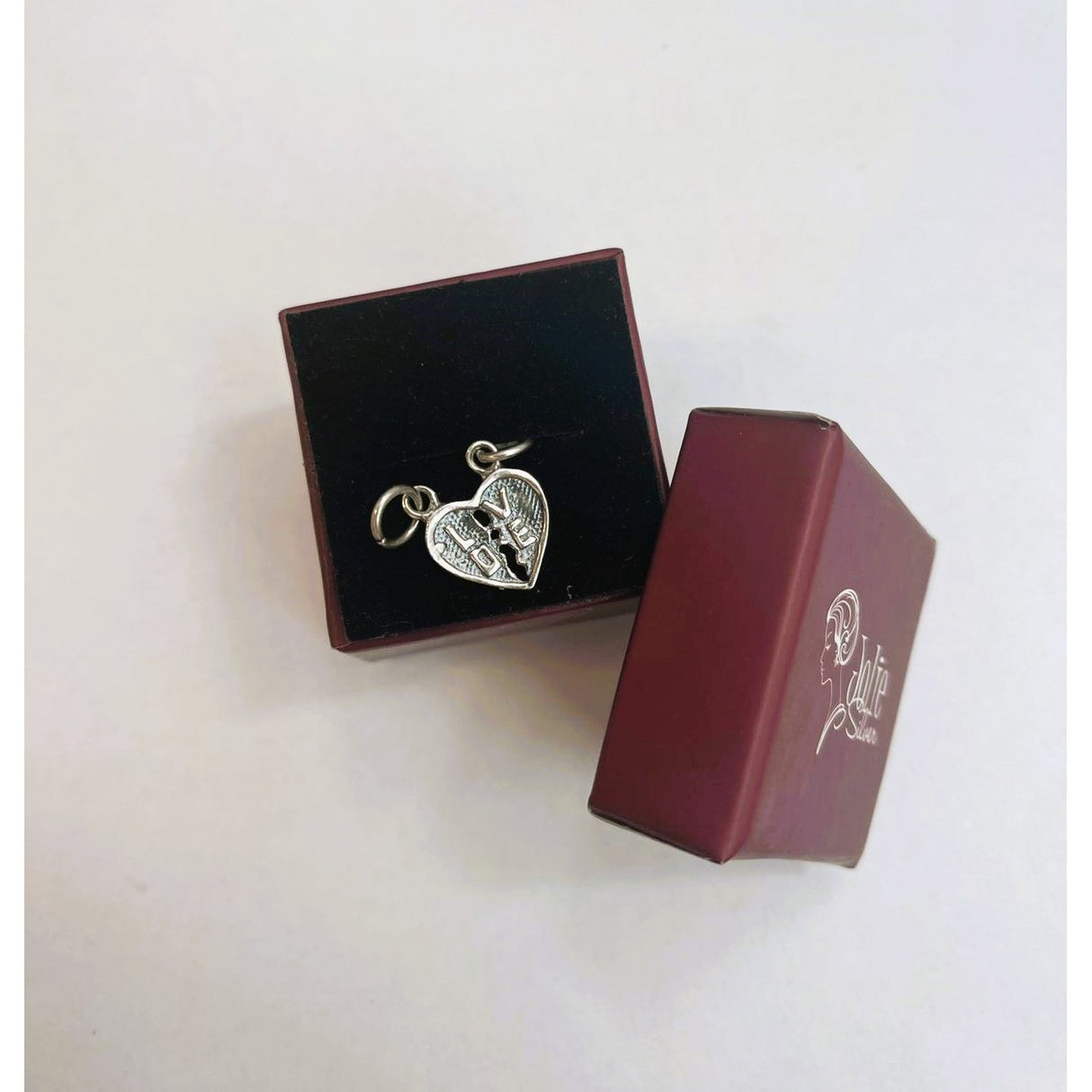 Pandantiv, Jolie Silver, Argint 925, Model Doua Jumatati Love, 1.1 g, 1.5 x 1.5 cm - vivimall.ro