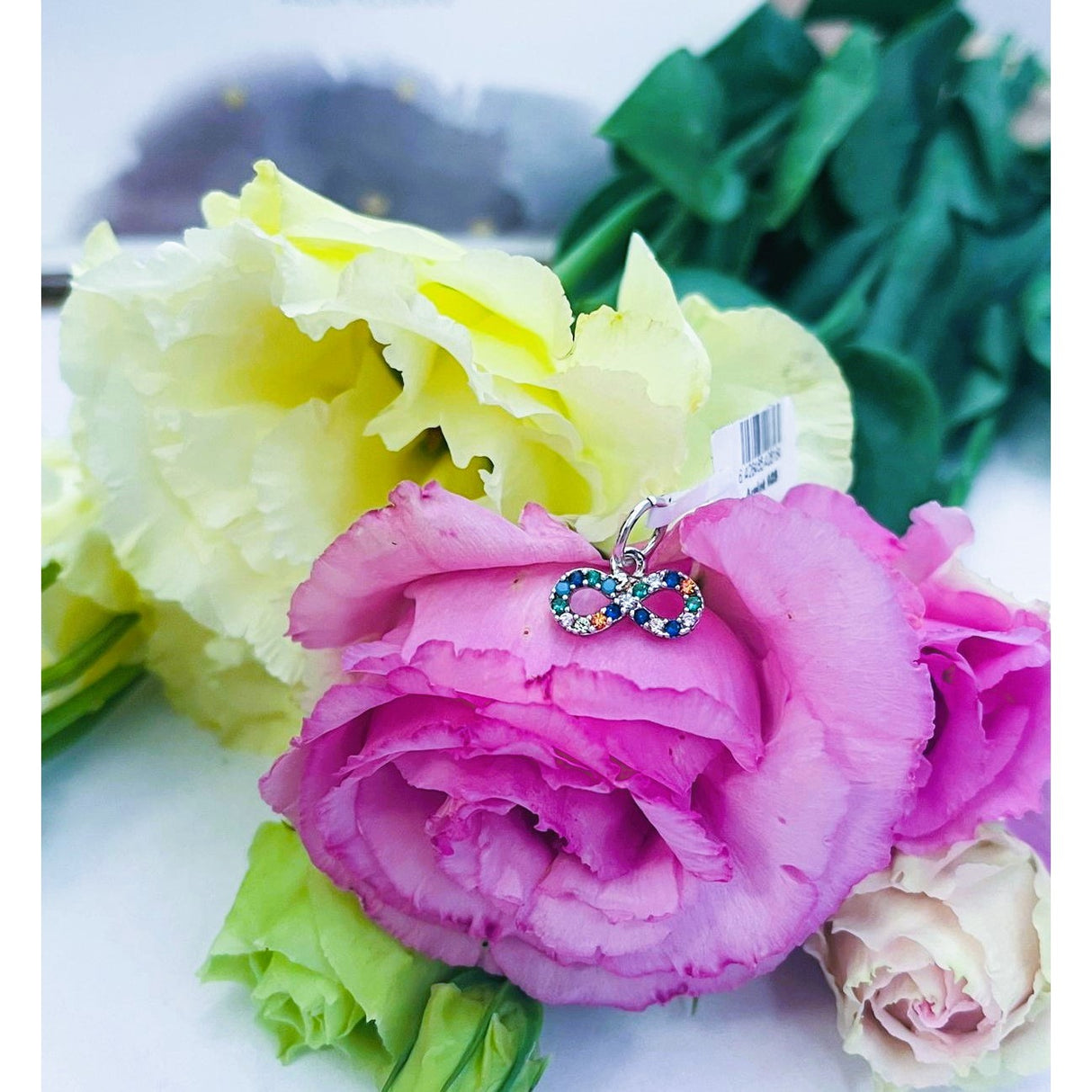 Pandantiv, Jolie Silver, Argint 925, Model Infinit cu Pietre, Model Random, Zirconii, 10 x 12 mm, 0.6 g - vivimall.ro