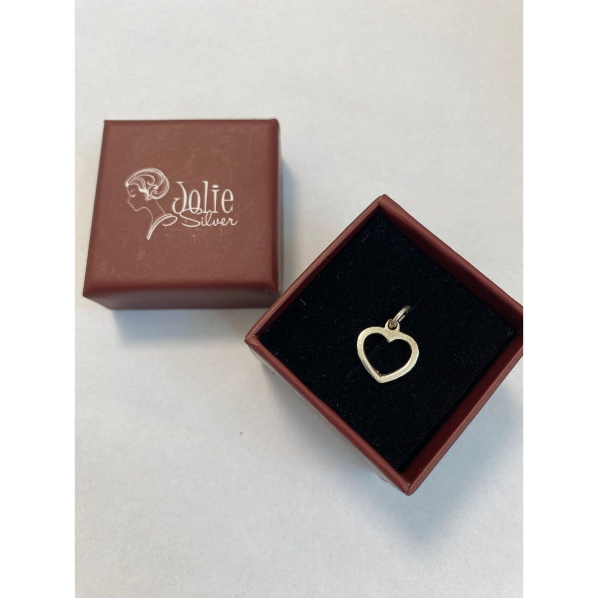 Pandantiv, Jolie Silver, Argint 925, Model Inima Contur, 0.6 g, 15x12 mm - vivimall.ro