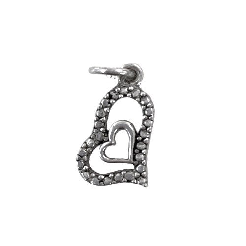 Pandantiv, Jolie Silver, Argint 925, Model Inima in Inima, 0.9 g, 18x11 mm - vivimall.ro