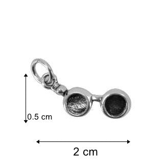 Pandantiv, Jolie Silver, Argint 925, Model Ochelari, 1.5 g, 2 x 0.5 cm - vivimall.ro