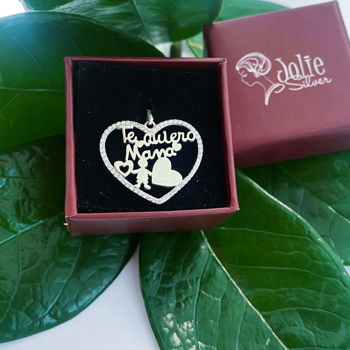 Pandantiv, Jolie Silver, Argint 925, Model Te Quiero Mama, 24 x 24 mm, 1.7 g - vivimall.ro