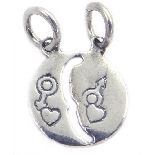 Pandantiv din Argint 925 Jolie Silver, Model Soare si Luna, 18 x 12 mm, 1.2 g - vivimall.ro