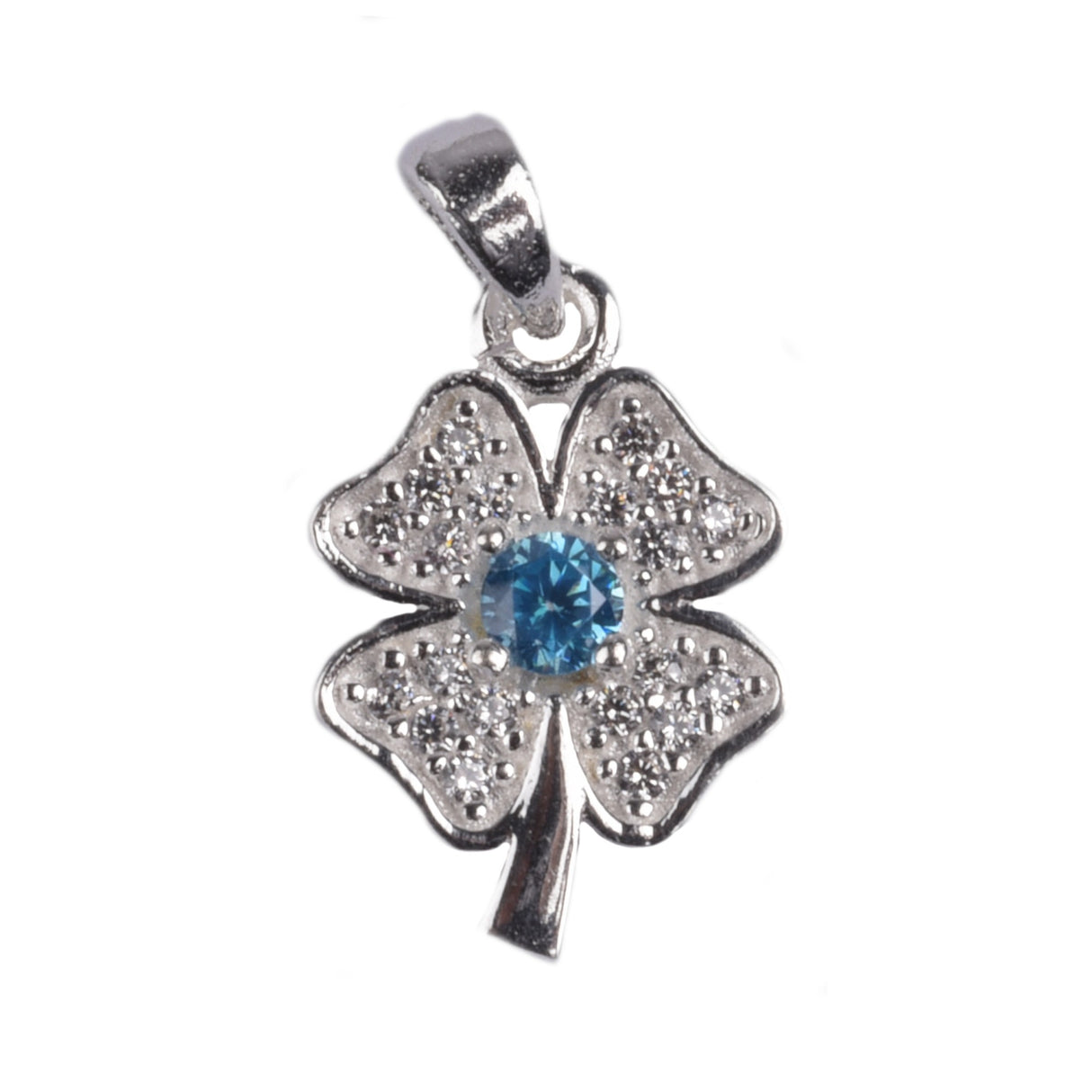 Pandantiv Trifoi cu Pietre, Argint 925, 1.7 x 1 cm - vivimall.ro