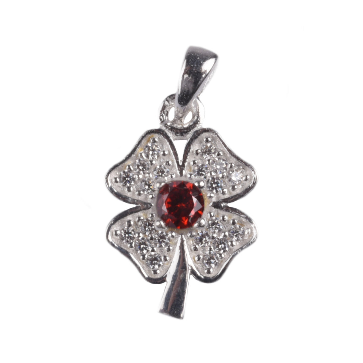 Pandantiv Trifoi cu Pietre, Argint 925, 1.7 x 1 cm - vivimall.ro