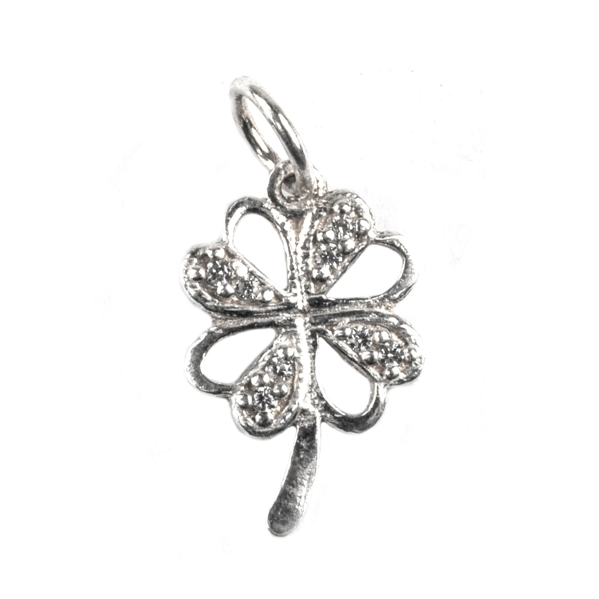 Pandantiv Trifoi cu Pietre, Argint 925, 2 x 1 cm - vivimall.ro