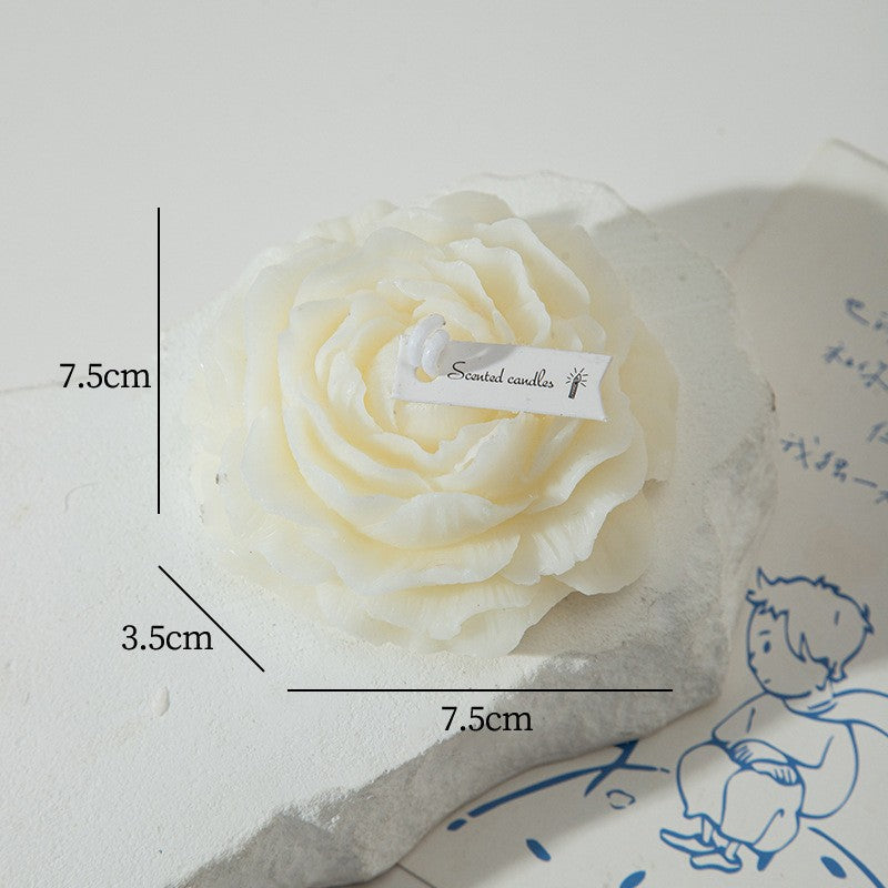 Lumanare Parfumata, Vivimall, Model Trandafir, Ardere 10h, 70 g, 7.5 x 3.5 cm, Parfum de Tuberoza, Alb - vivimall.ro