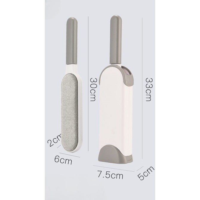 Perie Electrostatica, Vivimall, Pentru Curatarea Parului de pe Haine si Tapiterii, 2 Fete, Autocuratare, 33 x 7.5 cm, Gri - vivimall.ro